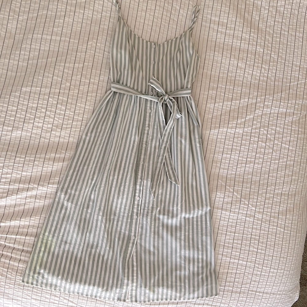Mod Ref Sundress, sea green and white stripe